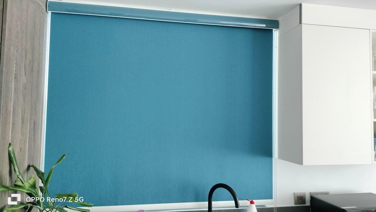 Motorized curtains living room